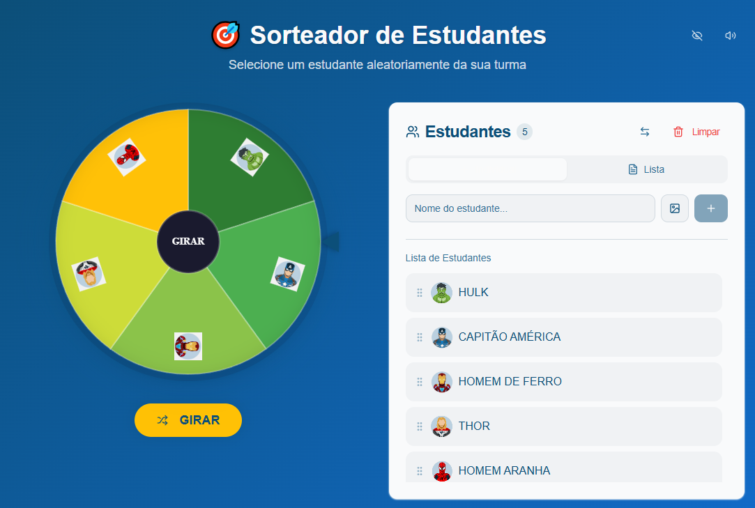 Sorteador de Estudantes