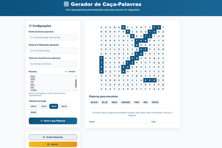 Gerador de Caça-Palavras